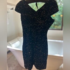 Black sequence elegant mini dress